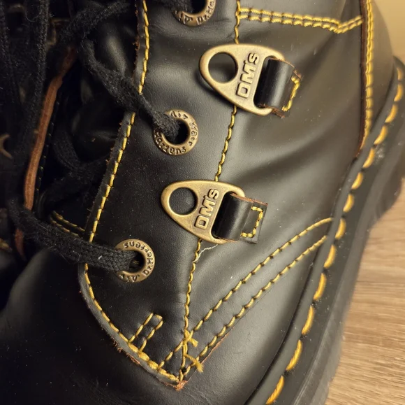 Dr. Martens Black Collier Bex Black Leather Double-laced Boots - Picture 5 of 9